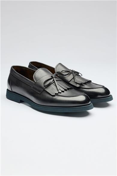 Lacivert Deri Loafer