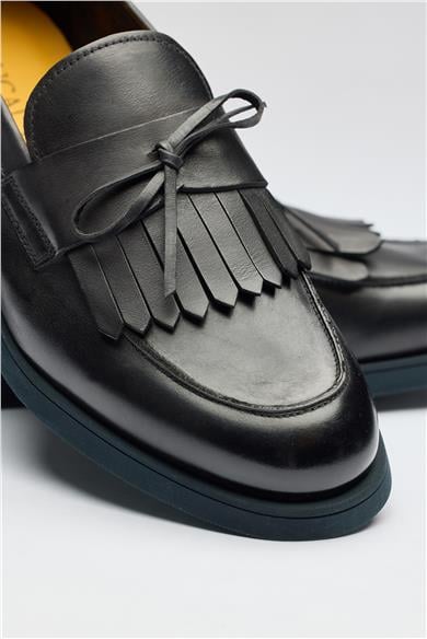 Lacivert Deri Loafer
