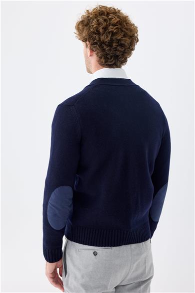 Lacivert Düğmeli Kaşmir Hırka