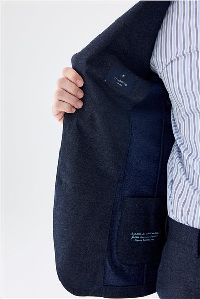 Lacivert Flanel Yün Takım Elbise