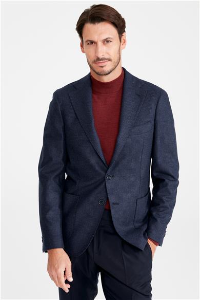 Lacivert Flannel Yün Ceket
