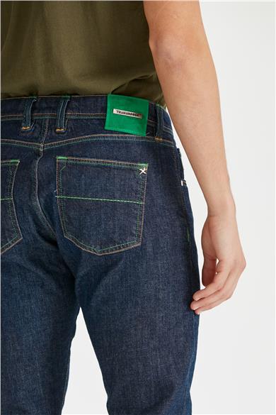 Lacivert Ham Denim Pantolon