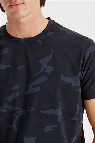 Lacivert Kamuflaj Teknik T-shirt