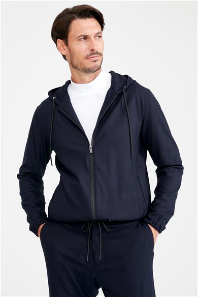Lacivert Kapüşonlu Sweatmont