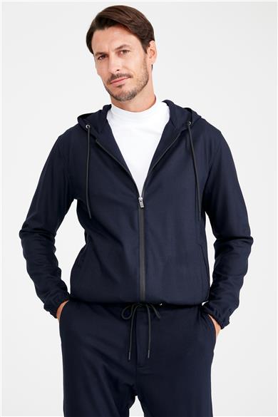 Lacivert Kapüşonlu Sweatmont