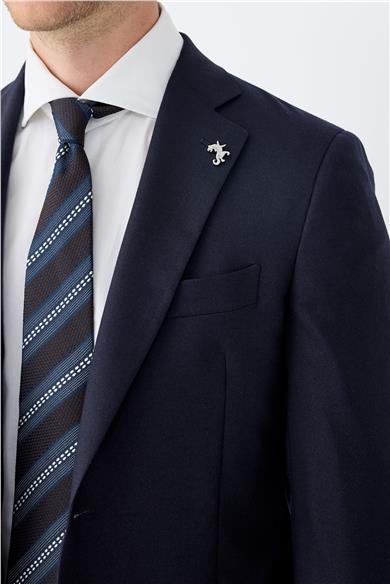 Lacivert Kaşmir İpek Ceket