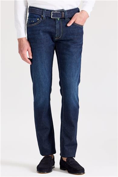 Lacivert Kaşmirli Denim Pantolon