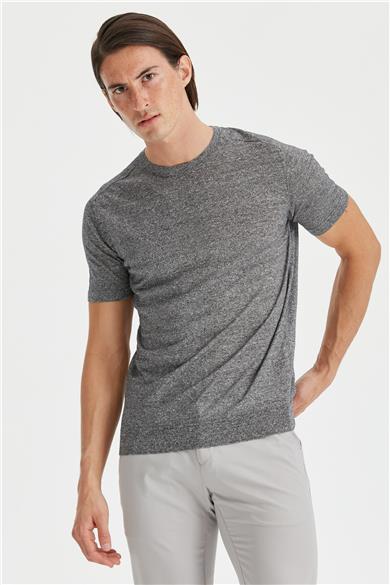 Lacivert Kısa Kollu Pamuk Triko