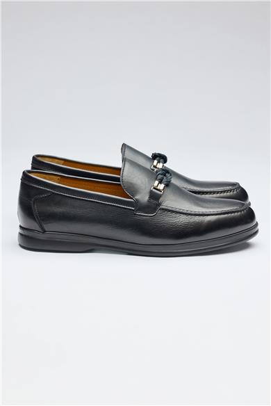 Lacivert Marine Deri Loafer