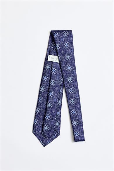 Lacivert Mavi 5 Fold İpek Kravat