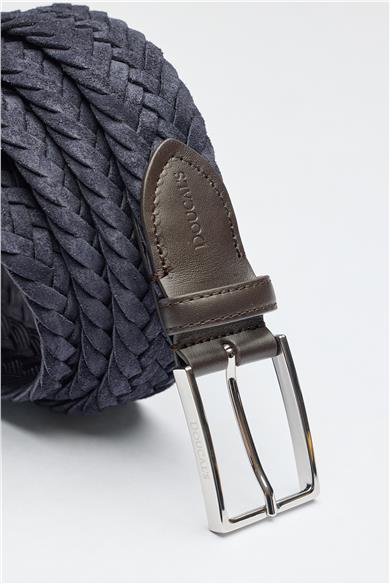 Lacivert Örgü Süed Kemer