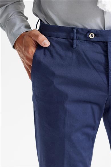 Lacivert Pamuk Chino Pantolon