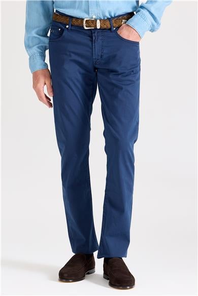 Lacivert Pamuk İpek Pantolon