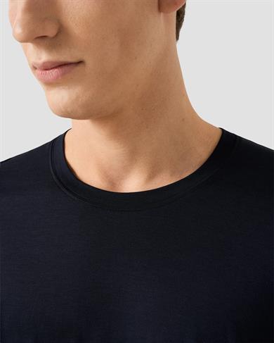 Lacivert Pamuk İpek T-Shirt