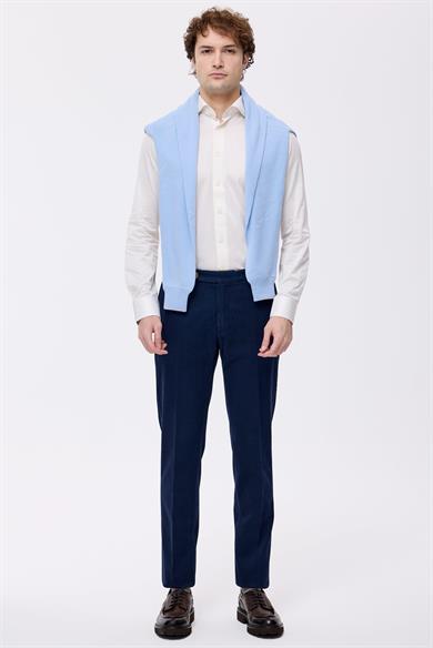Lacivert Pamuk Kaşmir Chino Pantolon