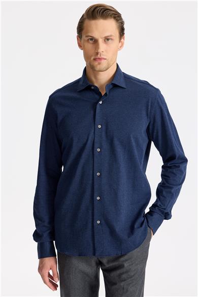 Lacivert Pamuk Kaşmir Gömlek