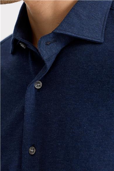 Lacivert Pamuk Kaşmir Gömlek