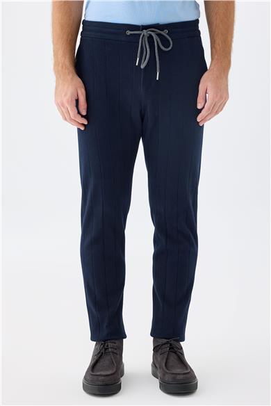 Lacivert Pamuk Teknik Takım Elbise