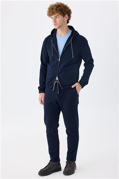 Lacivert Pamuk Teknik Takım Elbise