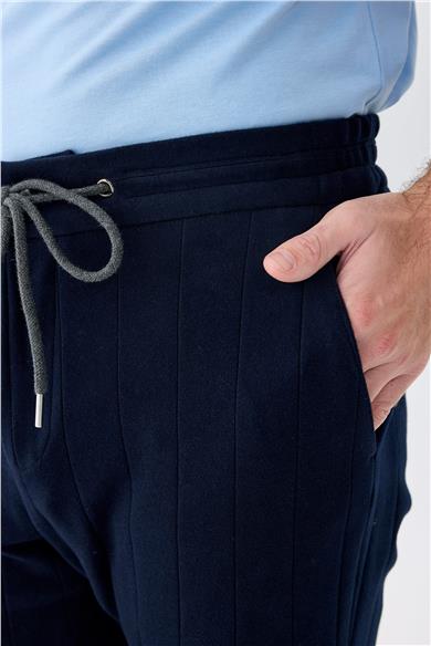 Lacivert Pamuk Teknik Takım Elbise