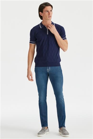 Lacivert Polo Yaka Erkek Pamuk Triko