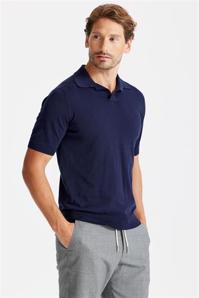 Lacivert Polo Yaka Pamuk Triko