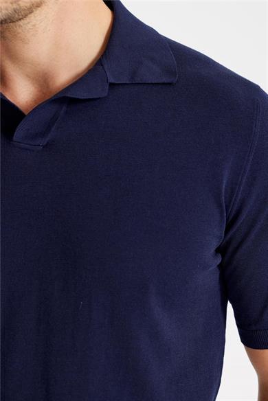Lacivert Polo Yaka Pamuk Triko