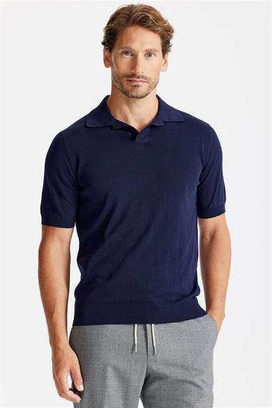 Lacivert Polo Yaka Pamuk Triko