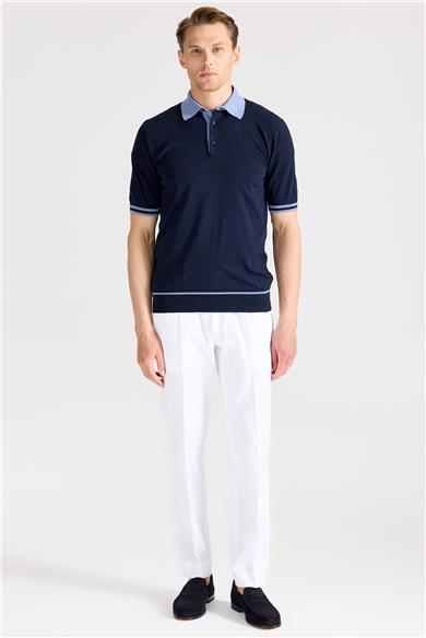 Lacivert Polo Yaka Pamuk Triko