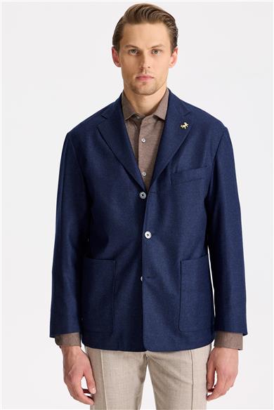 Lacivert Saf Yün Ceket