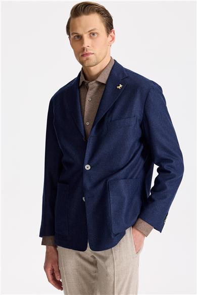 Lacivert Saf Yün Ceket