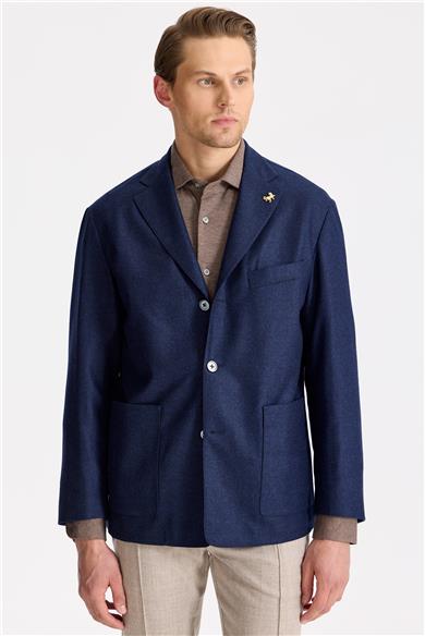 Lacivert Saf Yün Ceket