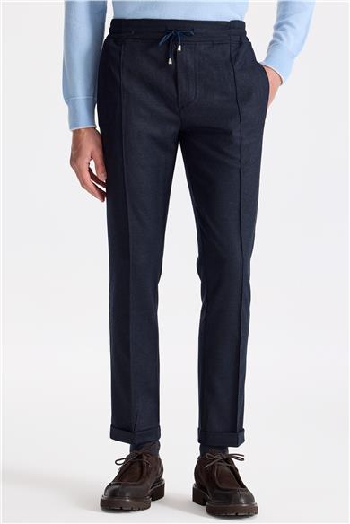 Lacivert Saf Yün Spor Pantolon