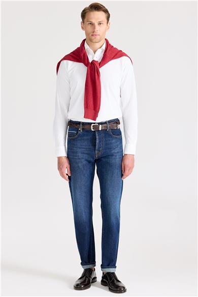 Lacivert Selvedge Pamuk Denim Pantolon