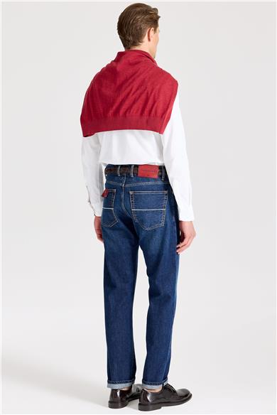 Lacivert Selvedge Pamuk Denim Pantolon