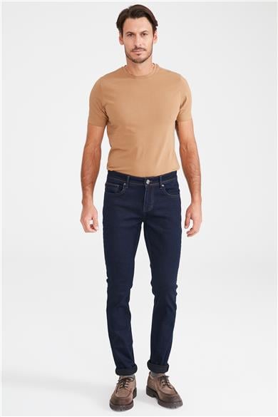 Lacivert Soft Denim Pantolon