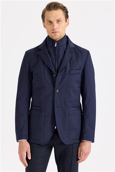 Lacivert Spor Yün Ceket