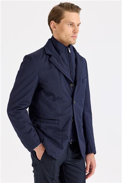 Lacivert Spor Yün Ceket