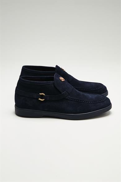 Lacivert Süet Yarım Bot