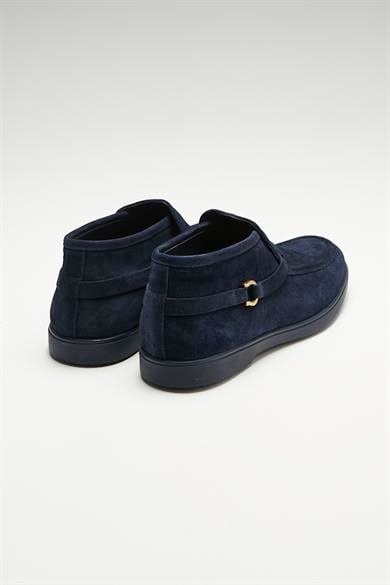 Lacivert Süet Yarım Bot