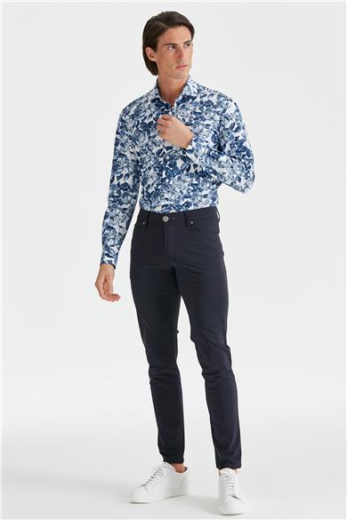 Lacivert Teknik Kumaş Pantolon