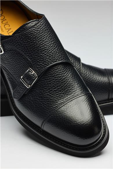 Lacivert Tokalı Deri Ayakkabı