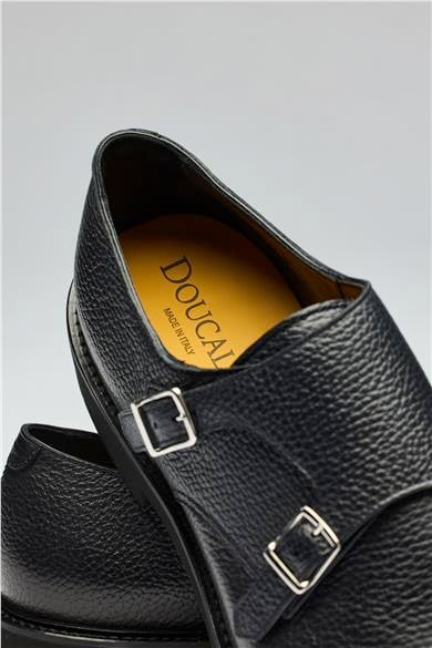 Lacivert Tokalı Deri Ayakkabı