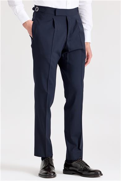 Lacivert Tokalı Yün Pantolon 