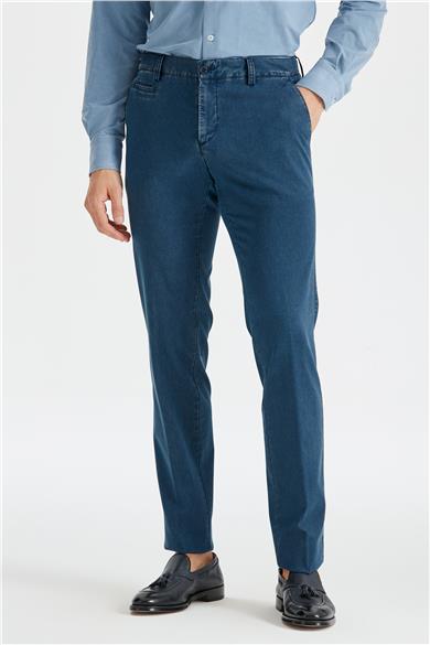 Lacivert Vintage Tensel Erkek Pantolon