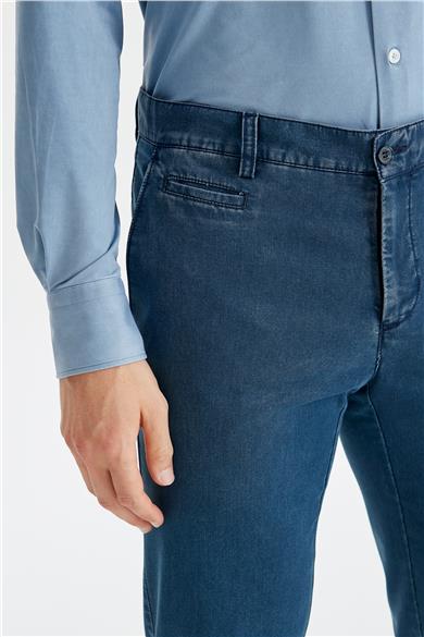 Lacivert Vintage Tensel Erkek Pantolon