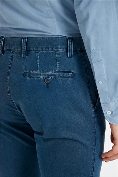 Lacivert Vintage Tensel Erkek Pantolon