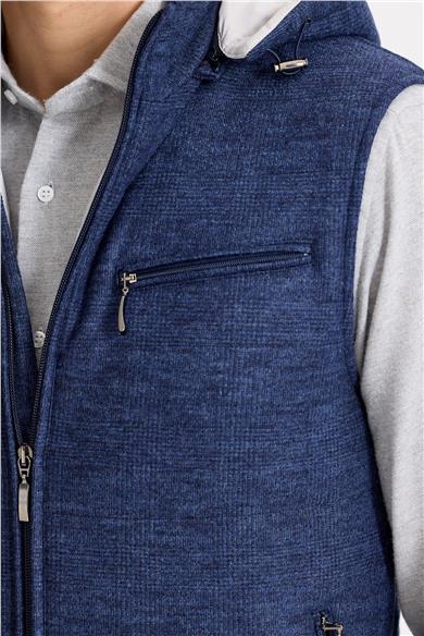 Lacivert Yelekli Saf Yün Spor Takım