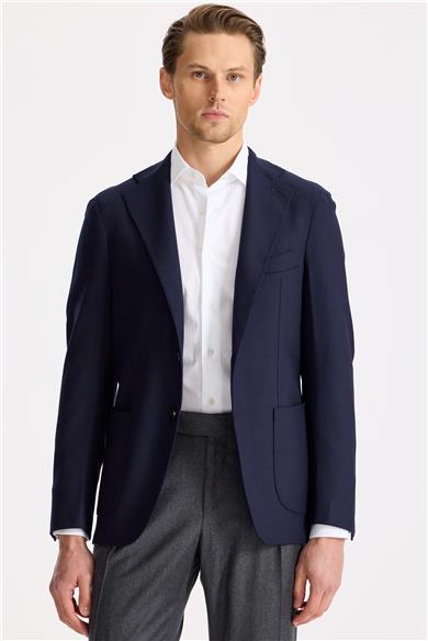 Lacivert Yün Blazer