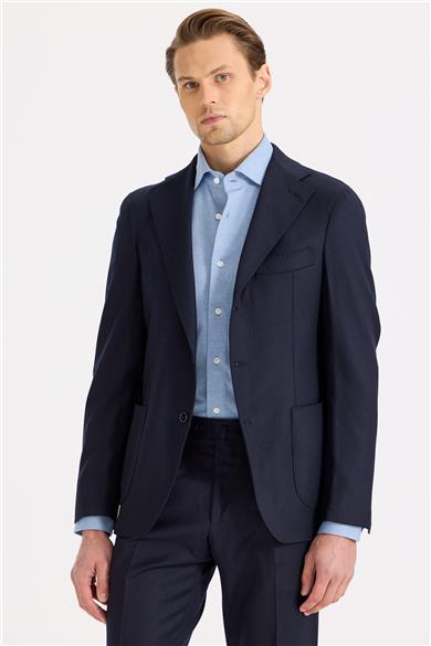 Lacivert Yün Flanel Takım Elbise